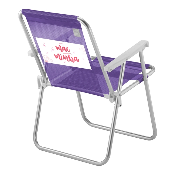 Cadeira De Praia Personalizada Id Beach Lilás | Melhor Mãe